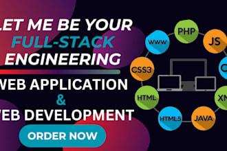 design front and backend responsive website as a full stack developer web app