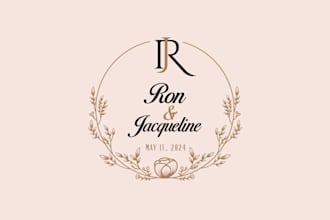design a luxurious wedding logo for your special day