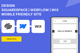 design squarespace webflow wix mobile friendly site