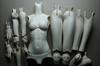 sculpt 3d bjd doll,ball joint doll,3d articulated model,flexi for 3d printing