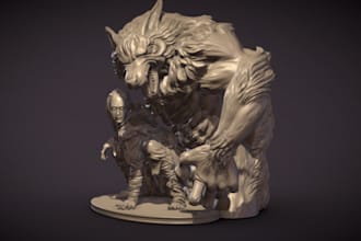 form out 3dfigure from 2d image, sculpt 3d miniature, tabletop game, blend 3d