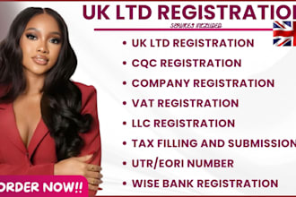 uk ltd company, vat, cic, cqc registration, wise bank set up