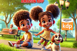 do african american children story book illustration, children book illustration
