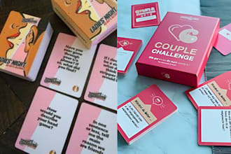 design adult playing card game, drinking card game, couple cards, kamasutra