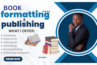 format, upload, publish your book or ebook to amazon kdp book publishing