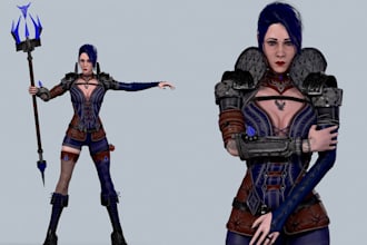 create 3d gmod character, human texture,ue5rig,manny skeleton, game model