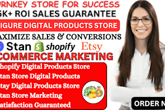 7figure shopify digital product store stan store digital product etsy shop setup