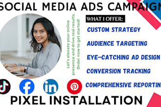 setup high performing linkedin ads campaign tiktok ads pintrest ads facebook ads