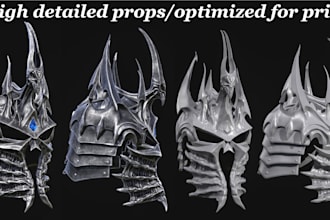 model and texture high quality props, for vfx, games or 3d printing