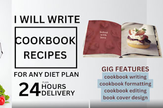 be cookbook writer, design recipe book, cookbook recipe blog ebook writer amazon