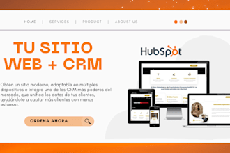 build a responsive custom website with hubspot CRM integration
