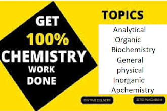do analytical organic,  biochemistry, general, physical,  inorganic, apchemistry
