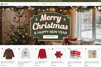 create and design your christmas shopify store to sell products