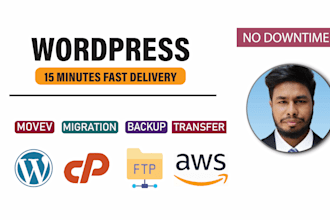 migrate wordpress website and move wordpress within 1 hour