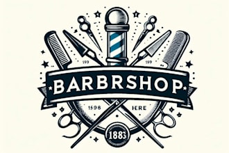 design luxury barbershop logo