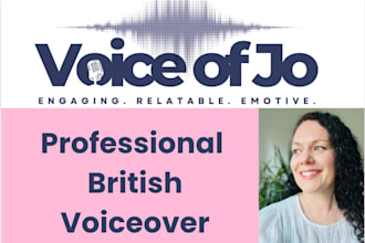 provide professional, engaging voiceovers with my articulate rp accent