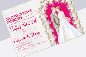 wedding card with save the date ,rsvp designed your way