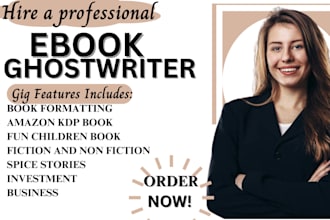 be ebook ghostwriter, fiction ghostwriter for romance, erotic, KDP book writer