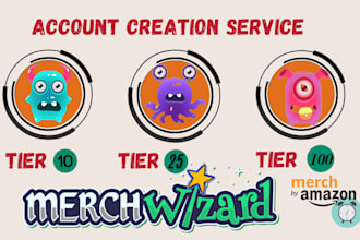 assist you to create your account in merch by amazon
