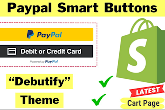 integrate paypal smart button debit or credit card on shopify in 6 hours only