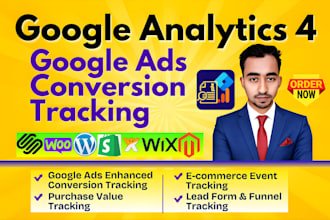 setup google ads conversion tracking, ga4 ecommerce, lead form, analytics 4 gtm
