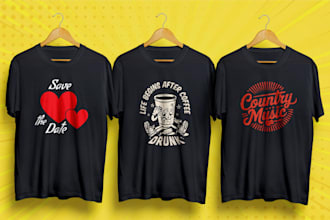 do trendy and custom graphic tshirt design