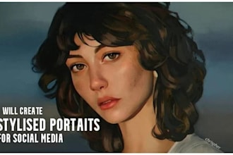 create stylized cartoon portraits for social media