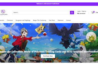 design pokémon toys website anime shopify store pokemon dropshipping store