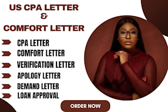 provide US CPA comfort letter CPA income verification, profit and loss statement