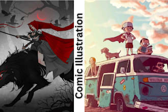 comic book illustration graphic novel storyboard comic page cartoon character