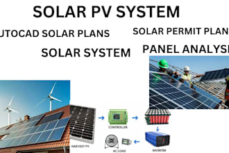 do autocad solar pv system design, permit plans, solar panel calculations