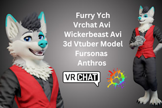 do custom 3d vrchat avatar, furry avatar, fursona vtuber model, nsfw, vseeface