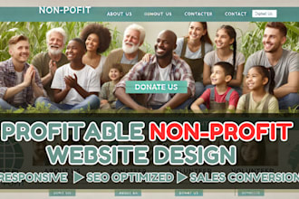 wordpress non profit charity website, donation website, non profit landing page