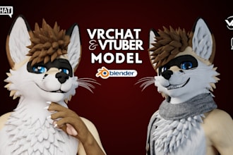 do detailed furry vtuber avatar, 3d vrchat nsfw model, fursona vseeface, ffix