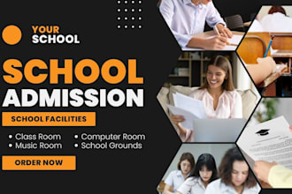 design school brochure, nursery ebook, school flyer, banner, school yearbook