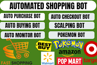 develop auto purchase bot shopping bot popmart bot auto buying bot pokemon bot