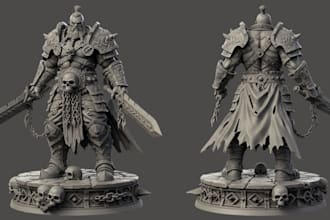 do 3d character model, warhammer 40k, tabletop,  3d model for 3d printing
