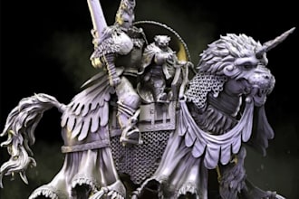 3d digital sculpt character,3d human figure,warhammer miniature,tabletop, animal