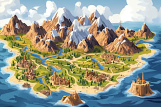 make flat hand drawn map vector illustration