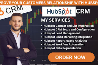 setup workflow automation, list importation, contact management on hubspot crm