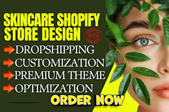 design skincare shopify store skincare dropshipping store skincare website