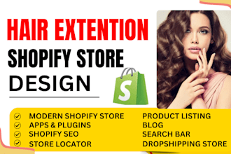 design luxury hair extension shopify store lashes clip in beauty salon cosmetics