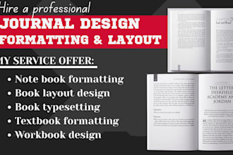 rewrite typeset layout format graphic design journal workbook design book editor