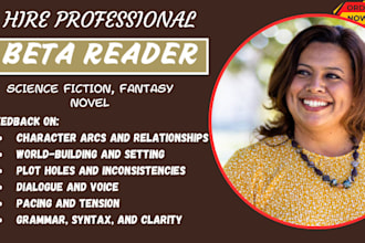 beta read science fiction novel,fantasy,critique, nonfiction book,fiction novel