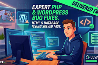 fix wordpress, PHP, HTML, CSS and database errors fast