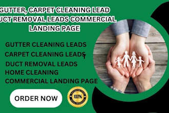 generate gutter, carpet cleaning lead duct removal leads commercial landing page