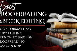 do french book proofread, manuscript editing and formatting for amazon kdp