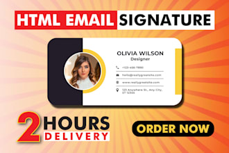design clickable HTML email signature for gmail, outlook