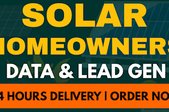 generate fresh solar leads and verified homeowner data