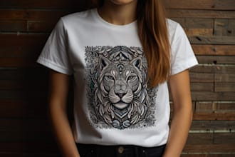 make a linocut tshirt design for brands